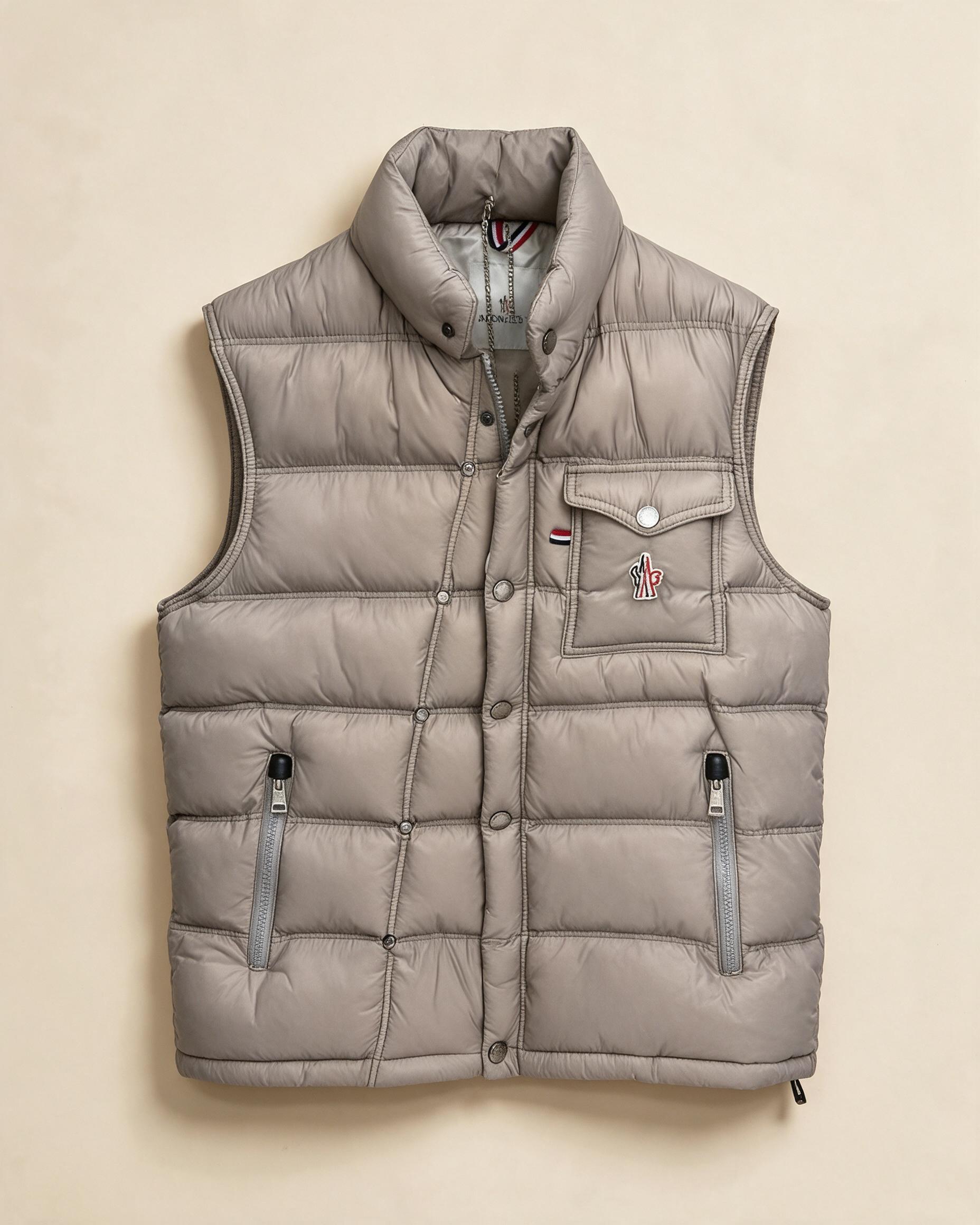 Gilet imbottito trapuntato senza maniche colore beige chiaro