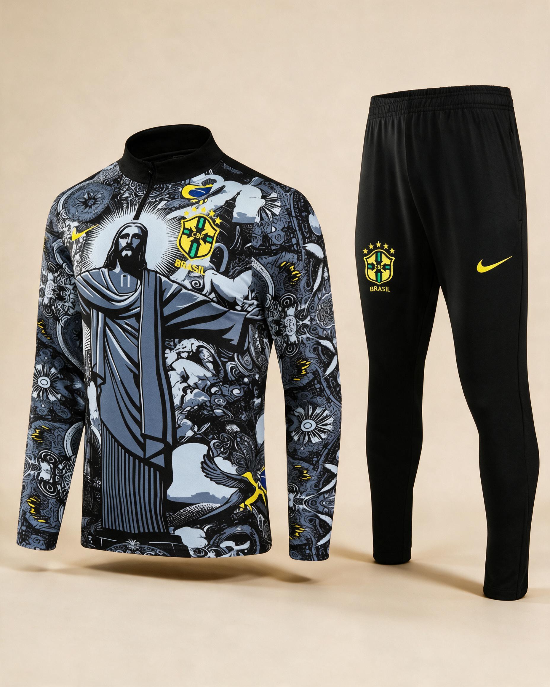 Usato Tuta da calcio nazionale Brasile con grafica Cristo Redentore