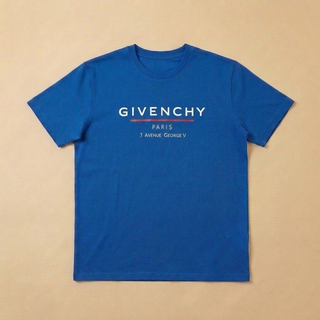 T-shirt usata blu con logo bianco e dettaglio rosso